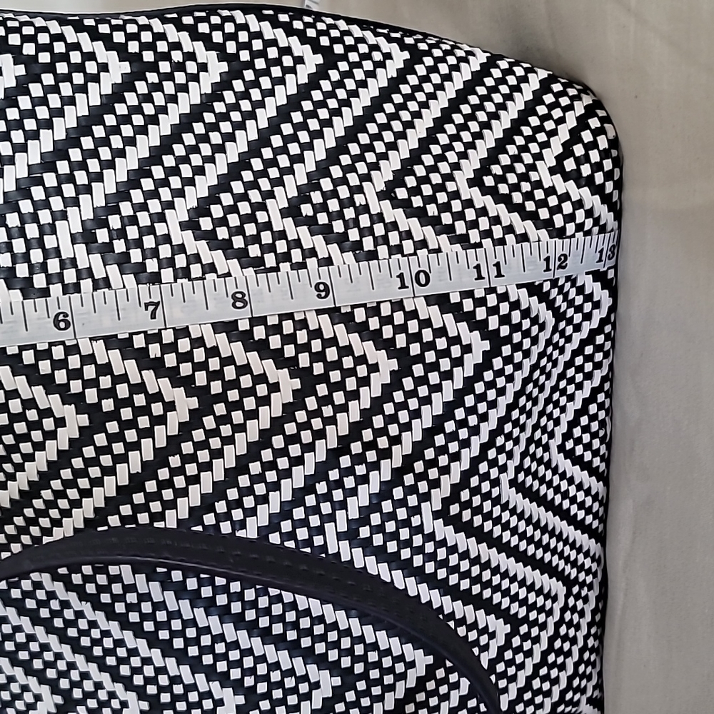Michael Kors Dark Blue & White Chevron Large Woven Leather Tote Bag Purse NWT - Picture 10 of 10
